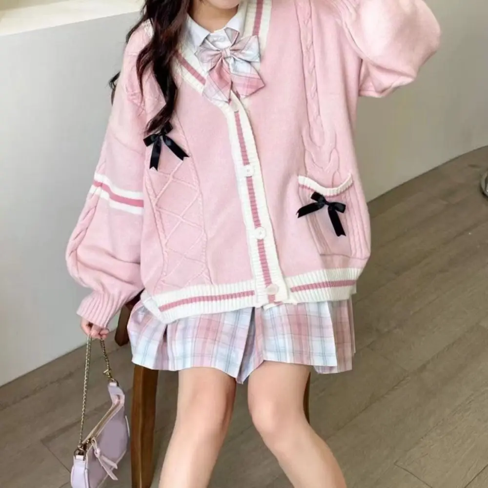 Basic JK Cardigans Sweater Women Lolita V-Neck Loose Knitted Pullover Long Sleeve Female Top Crochet Knitwear Office
Basic JK Cardigans Sweater Women Lolita V-Neck Loose Knitted Pullover Long Sleeve Female Top Crochet Knitwear Office