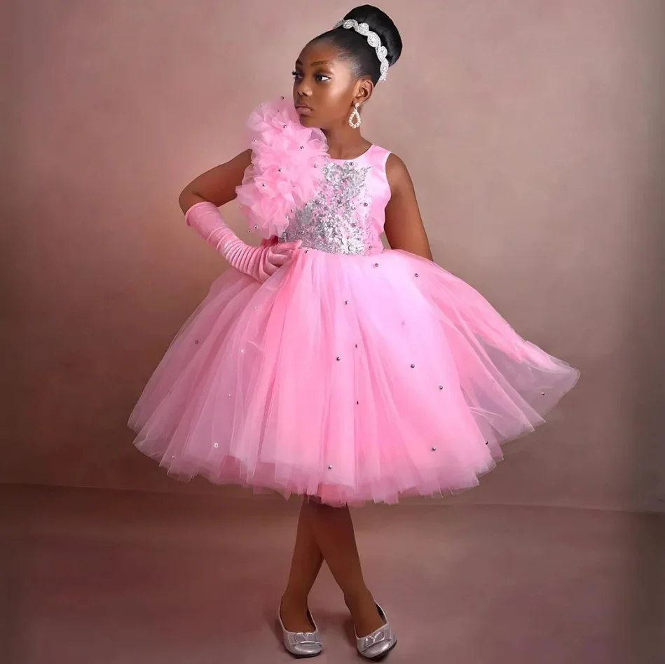 Pink Princess Beaded Flower Girl Dresses Bow Knee Length Princess Baby Kids Girls Birthday Party Gowns
Pink Princess Beaded Flower Girl Dresses Bow Knee Length Princess Baby Kids Girls Birthday Party Gowns