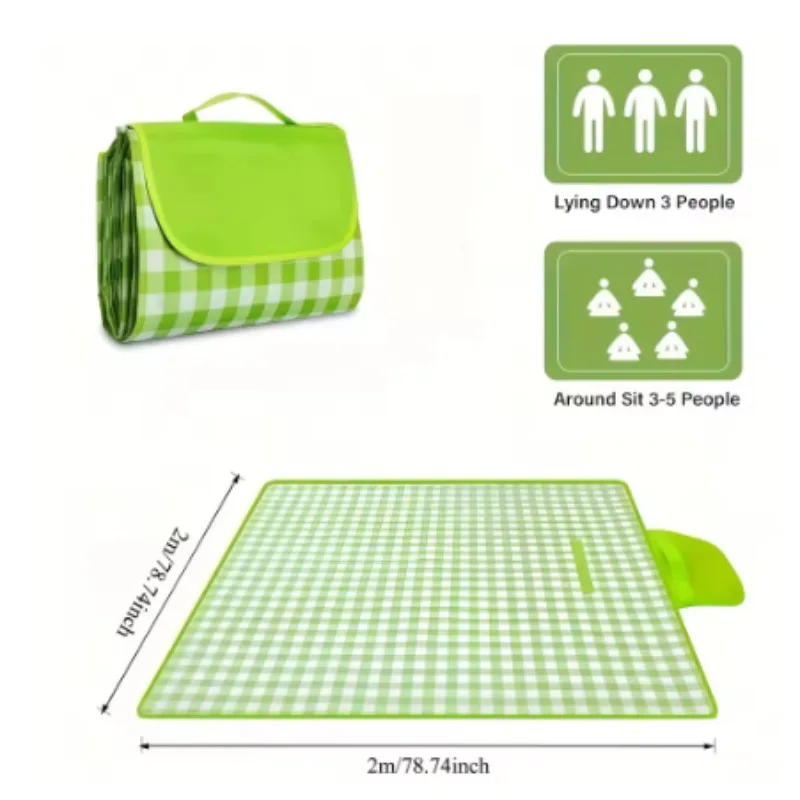 200x200cm outdoor picnic blanket, waterproof and sand-proof lightweight travel mat, with handle, suitable for hiking and camping
200x200cm outdoor picnic blanket, waterproof and sand-proof lightweight travel mat, with handle, suitable for hiking and camping