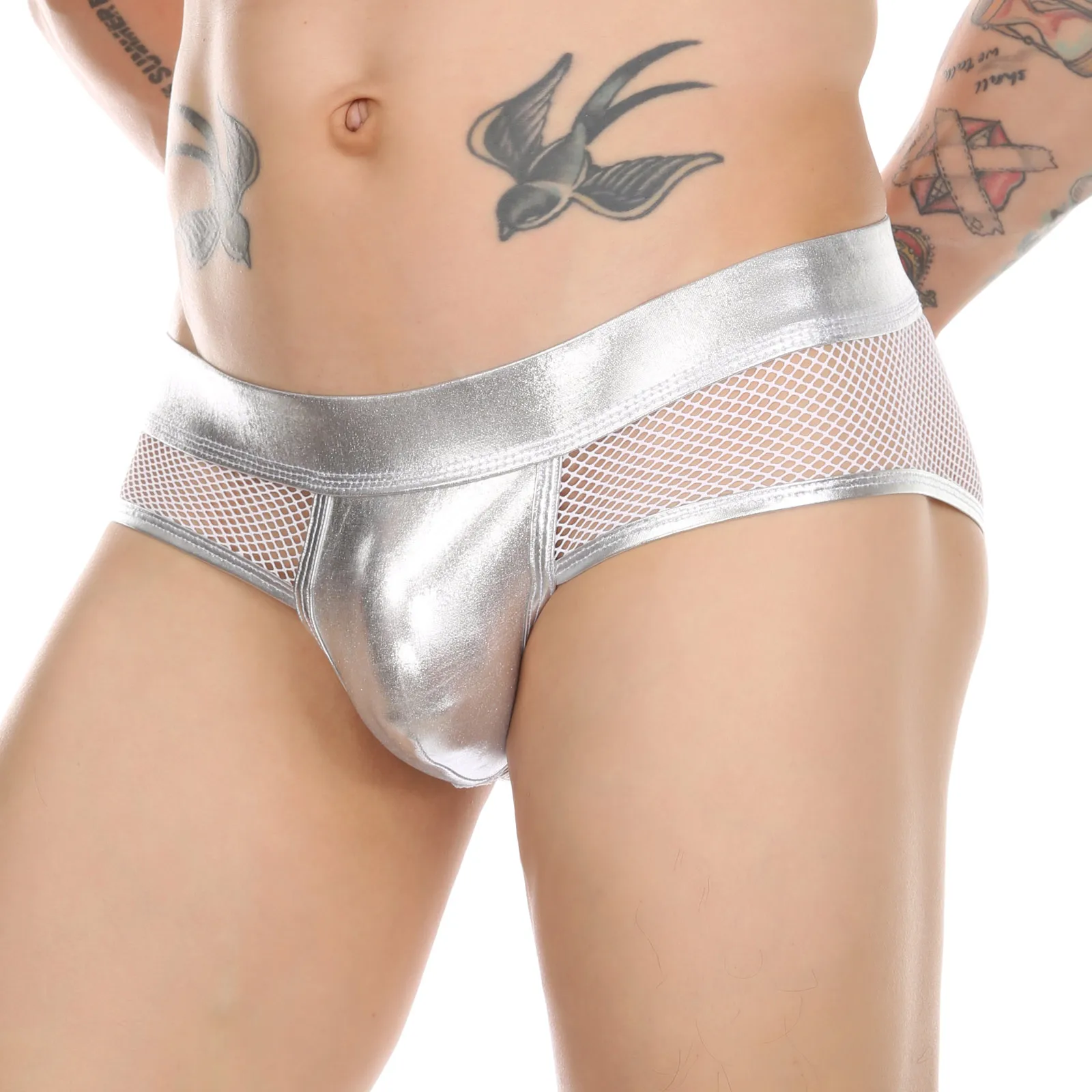 CLEVER-MENMODE Men Briefs PU Leather Pouch Mesh Butt Underwear See Through Underpants Panties Cueca hombre Transparent
CLEVER-MENMODE Men Briefs PU Leather Pouch Mesh Butt Underwear See Through Underpants Panties Cueca hombre Transparent