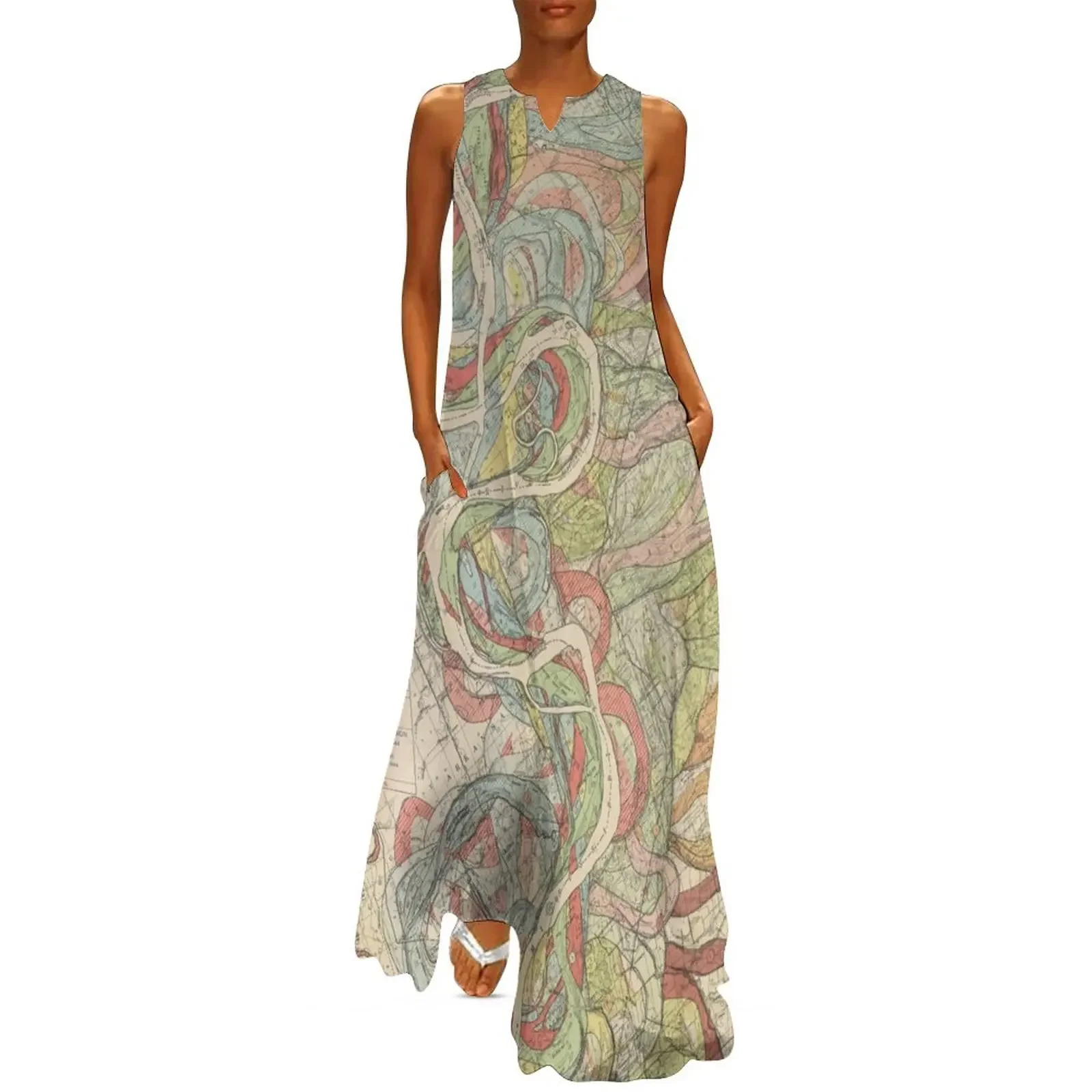 Harold Fisk, 1944 - Ancient Courses: Mississippi River Meander Belt, Plate 22 Sheet 7 Long Dress Women's clothing Dress
Harold Fisk, 1944 - Ancient Courses: Mississippi River Meander Belt, Plate 22 Sheet 7 Long Dress Women's clothing Dress