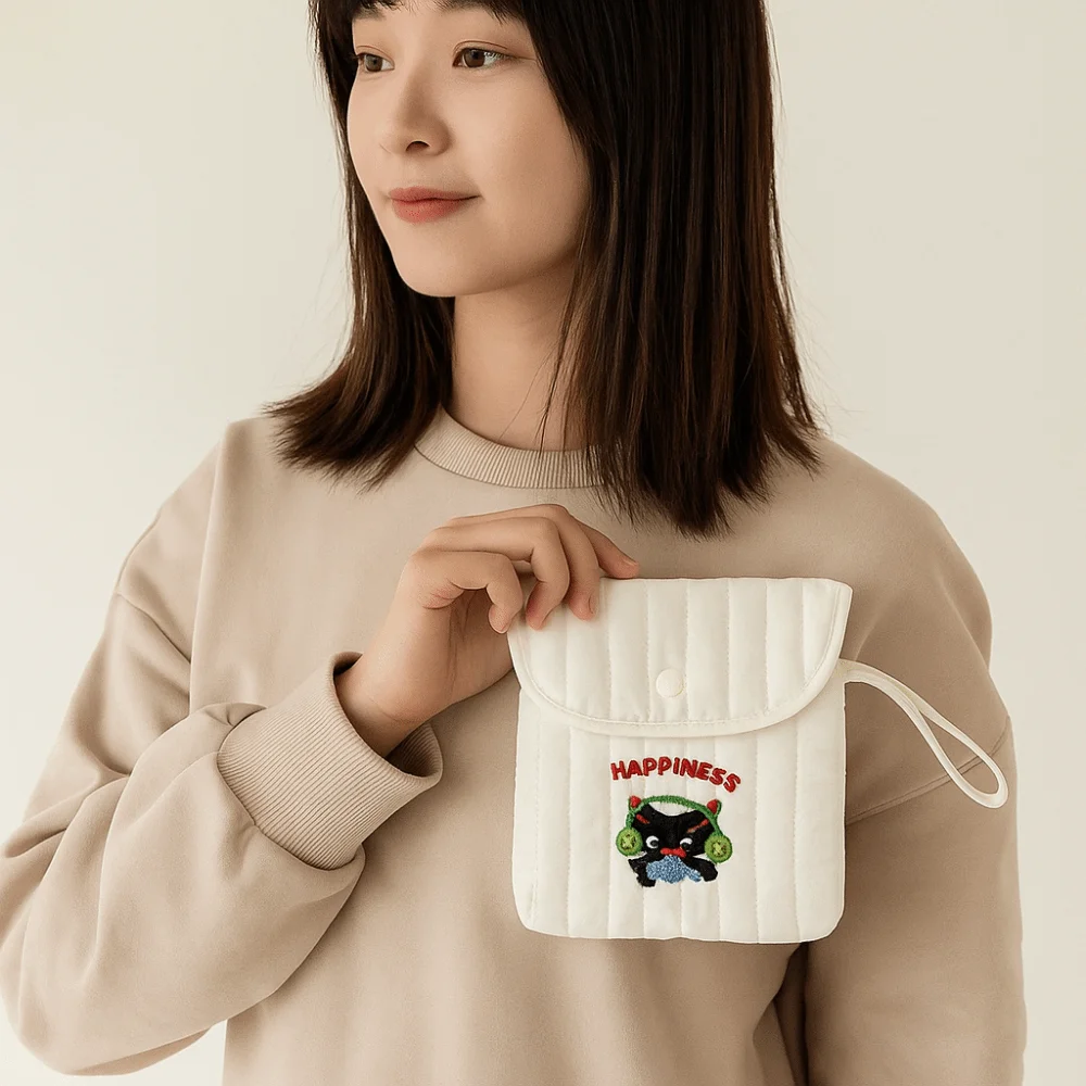 Large Capacity Embroidery Cherry Cosmetic Bag Square Wristband Makeup Bag Menstruation Towel Storage Cat
Large Capacity Embroidery Cherry Cosmetic Bag Square Wristband Makeup Bag Menstruation Towel Storage Cat