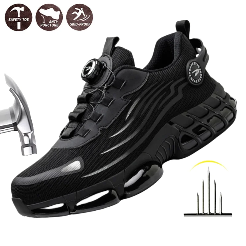 Rotating Button Steel Toe CE Industrial Work Boots Anti-puncture Anti-smash Lightweight Breathable Discount Safety Shoes for Men
Rotating Button Steel Toe CE Industrial Work Boots Anti-puncture Anti-smash Lightweight Breathable Discount Safety Shoes for Men