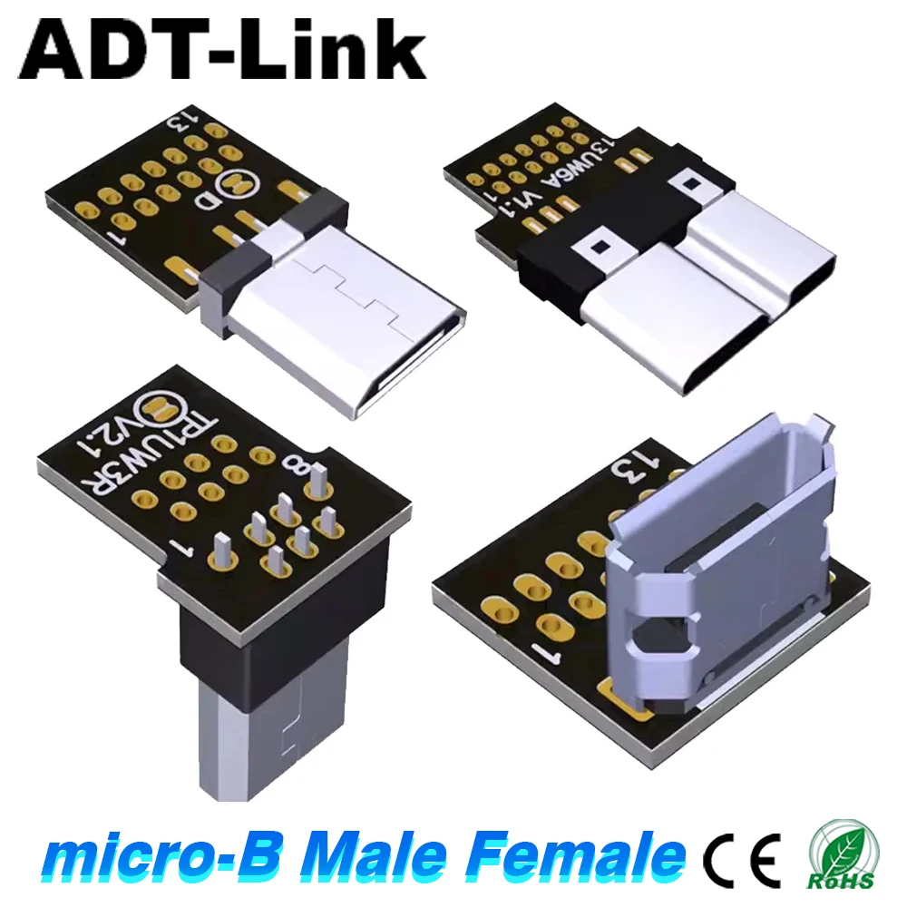 DIY Micro USB Adapter 90 Degree up down Left Right Angled USB 2.0 3.0 Micro-B PCB Board Connector USB PCB Socket
DIY Micro USB Adapter 90 Degree up down Left Right Angled USB 2.0 3.0 Micro-B PCB Board Connector USB PCB Socket