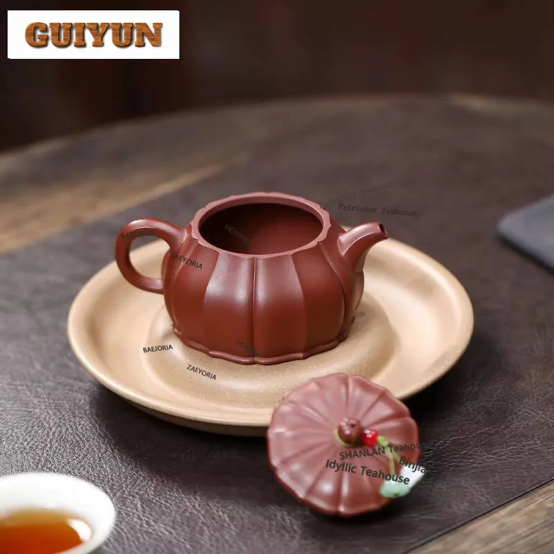 140ml Antique Yixing Purple Clay Teapots Handmade Red Veins Bloom Pot Raw Ore Red Leather Dragon Mud Kettle Zisha Tea Set Craft
140ml Antique Yixing Purple Clay Teapots Handmade Red Veins Bloom Pot Raw Ore Red Leather Dragon Mud Kettle Zisha Tea Set Craft