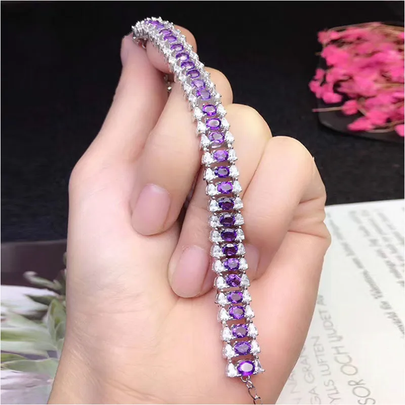 925 Silver Natural Amethyst Bracelet For Wedding Solid Sterling Silver Amethyst Jewelry Jewrelry
925 Silver Natural Amethyst Bracelet For Wedding Solid Sterling Silver Amethyst Jewelry Jewrelry