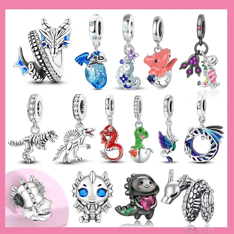 Animal Series Beads 925 Silver Pterosaur Tyrannosaurus Chameleon Charm Pendant Fit Original Bracelet DIY Making Jewelry
Animal Series Beads 925 Silver Pterosaur Tyrannosaurus Chameleon Charm Pendant Fit Original Bracelet DIY Making Jewelry