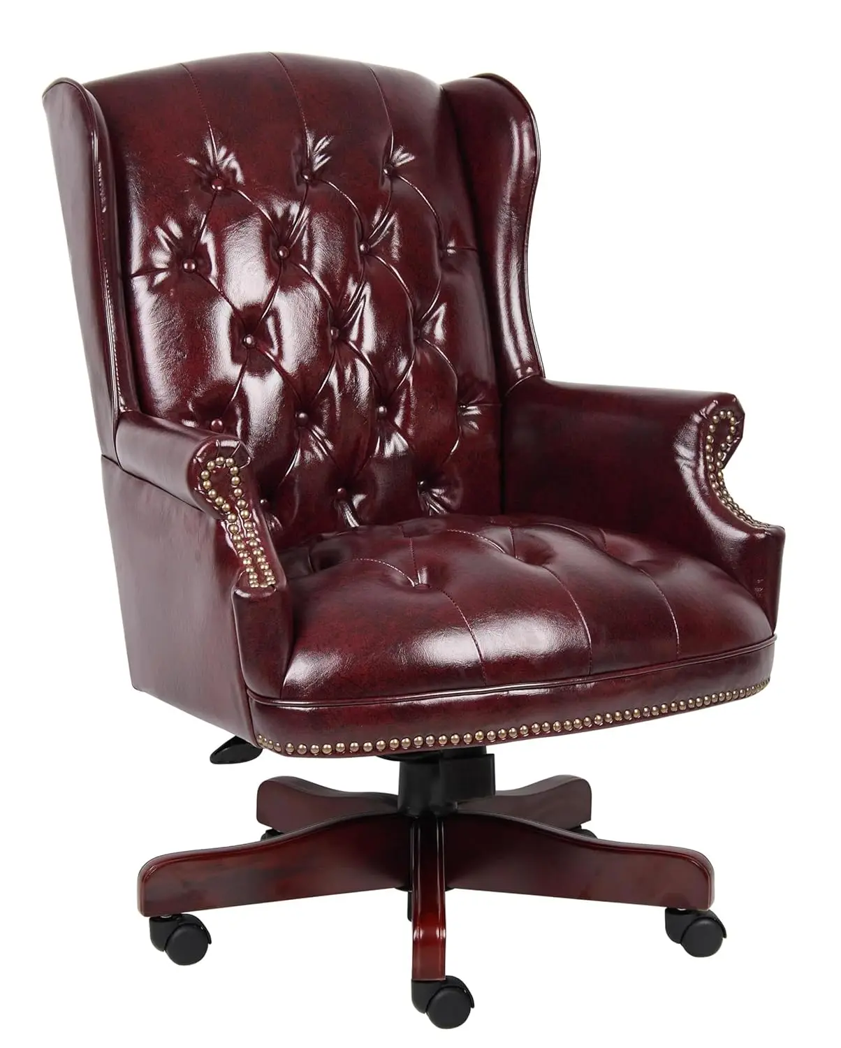 Traditional Faux Leather Executive Chair Tufted Wingback Adjustable Height 30x32x41-44in Office, Customized
Traditional Faux Leather Executive Chair Tufted Wingback Adjustable Height 30x32x41-44in Office, Customized