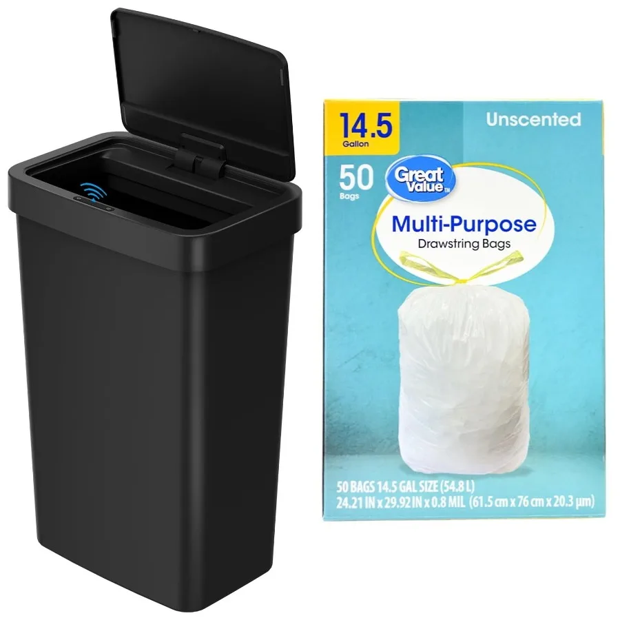 Motion Sensor 13.2 Gallon Automatic Trash Can for Kitchen - Hands-Free Operation Ideal for Easy Waste Disposal and Odor Control
Motion Sensor 13.2 Gallon Automatic Trash Can for Kitchen - Hands-Free Operation Ideal for Easy Waste Disposal and Odor Control