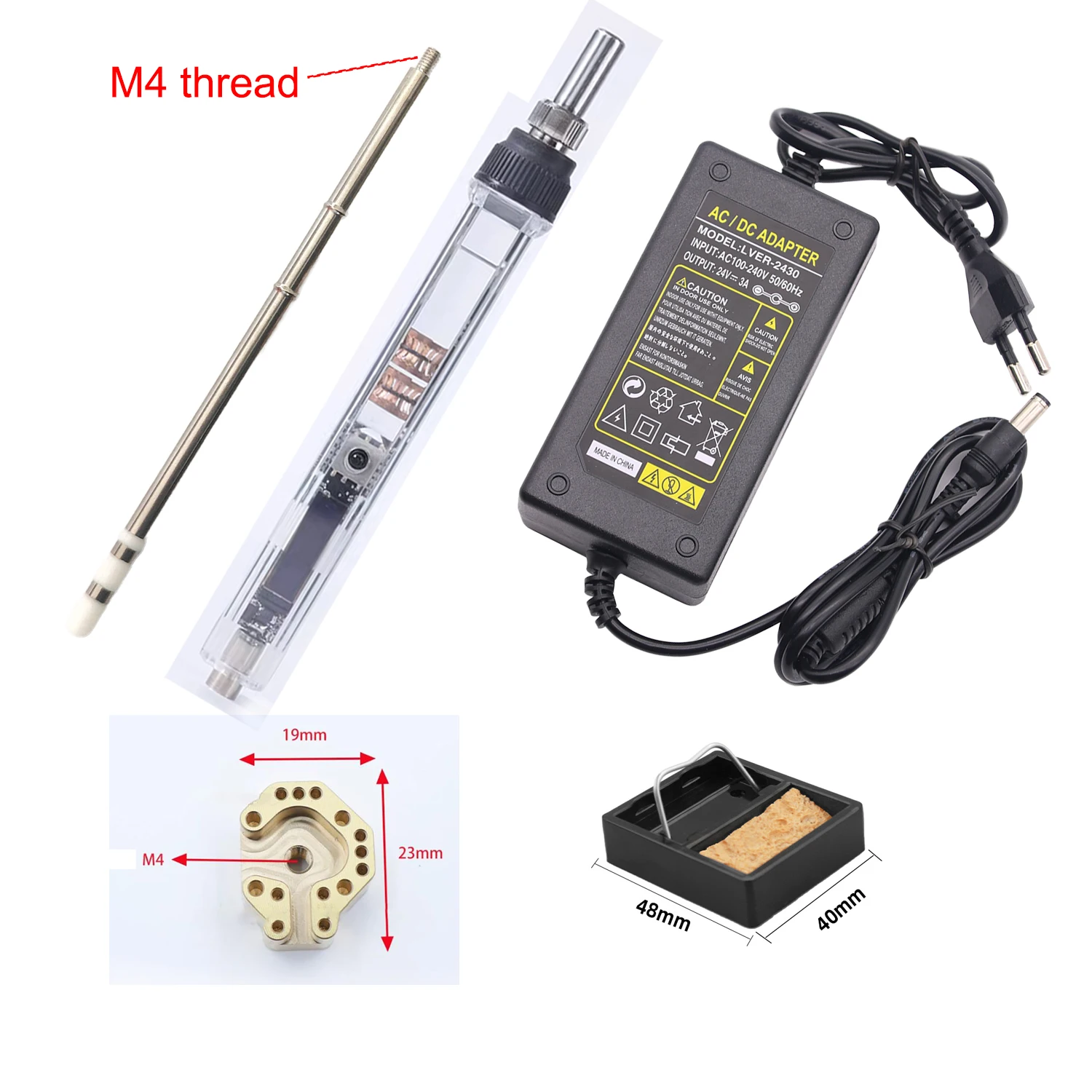 Joystick Soldering Iron for T12-M4 Thread Tip DC24V3A Adjustable Temperature Portable Mini Electric Solder Welding Station
Joystick Soldering Iron for T12-M4 Thread Tip DC24V3A Adjustable Temperature Portable Mini Electric Solder Welding Station