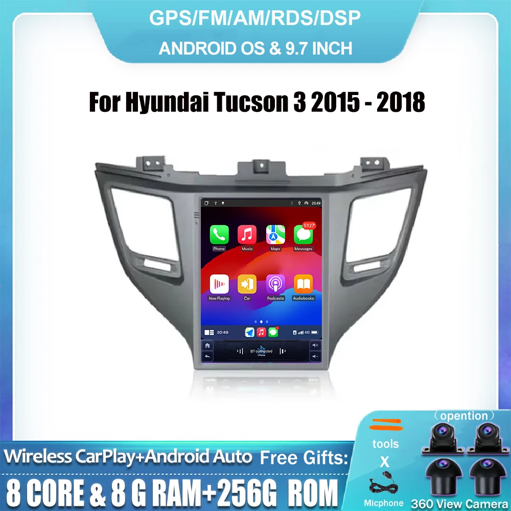 9.7 inch For Hyundai Tucson 3 2015 - 2018 IPS 4G Android 14 Car Stereo Radio Multimedia Video Player Navigation GPS Head Unit
9.7 inch For Hyundai Tucson 3 2015 - 2018 IPS 4G Android 14 Car Stereo Radio Multimedia Video Player Navigation GPS Head Unit