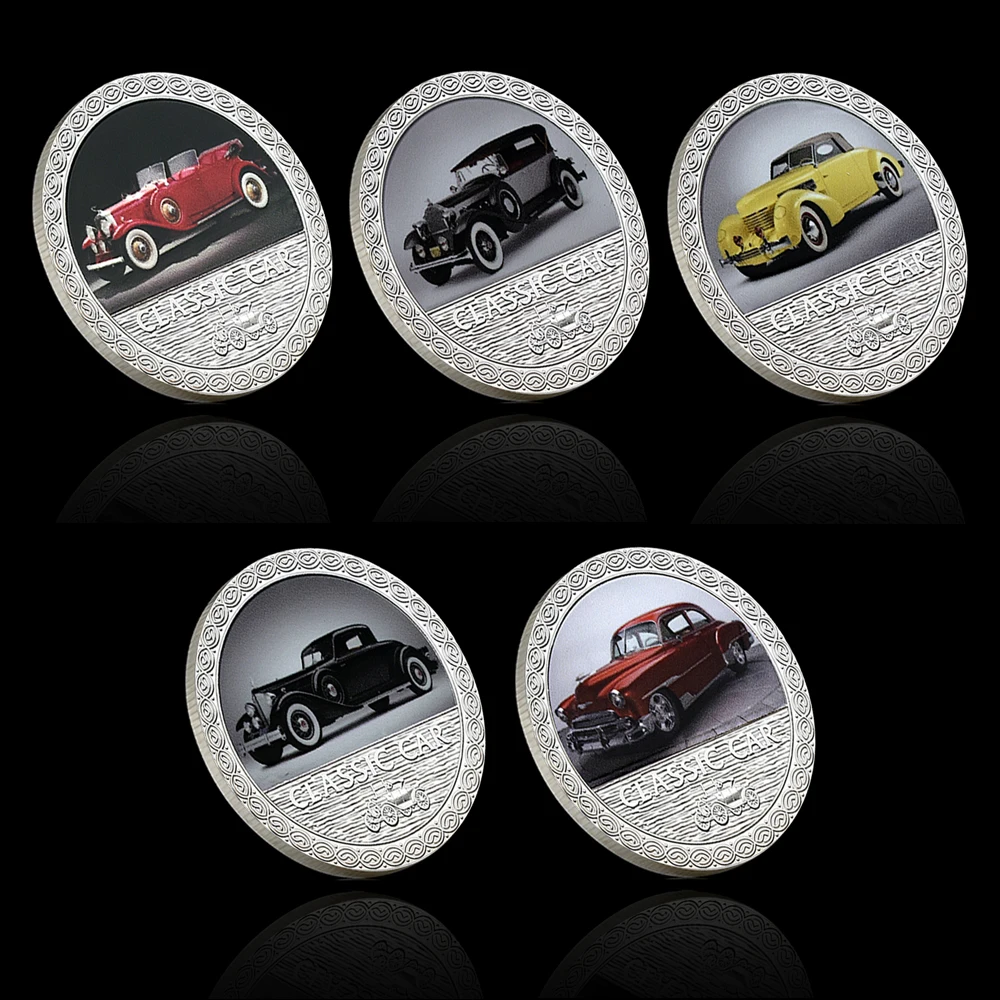 5Pcs Classic Car Commemorative Challenge Coins Set - Vintage Antique Vehicle Collectible Souvenir Medals 40mm
5Pcs Classic Car Commemorative Challenge Coins Set - Vintage Antique Vehicle Collectible Souvenir Medals 40mm