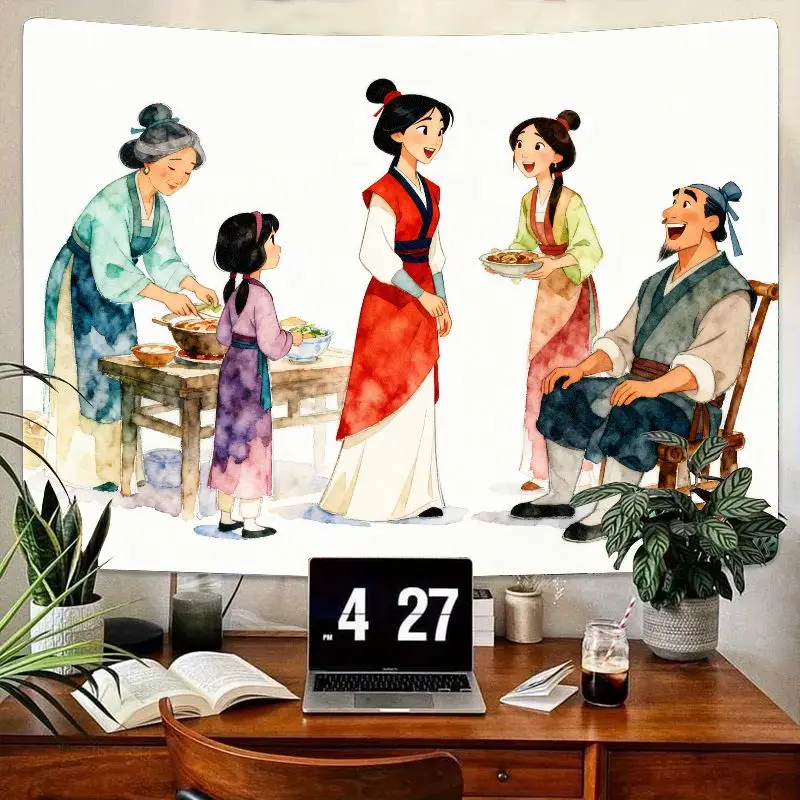 1 шт., семейный гобелен в стиле Мулан, настенный гобелен с акварелью, китайский праздник, современный полиэстер, домашний декор для гостиной
1 шт., семейный гобелен в стиле Мулан, настенный гобелен с акварелью, китайский праздник, современный полиэстер, домашний декор для гостиной