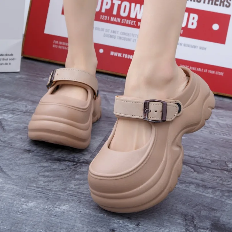 Summer House Slipper women flip flops sandals beach home height increasing solid color toe cap platform anti slip outdoor EVA
Summer House Slipper women flip flops sandals beach home height increasing solid color toe cap platform anti slip outdoor EVA