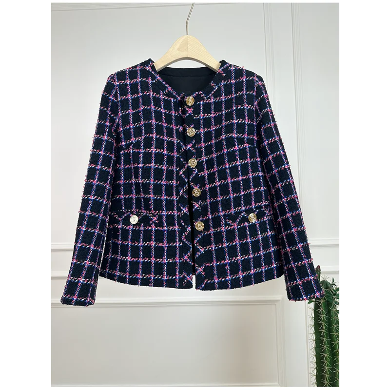 Autumn Winter Fragrance Style Long Sleeve Coat Women French Simple High Quality Blue Tweed Basic elegant French Lady Coat
Autumn Winter Fragrance Style Long Sleeve Coat Women French Simple High Quality Blue Tweed Basic elegant French Lady Coat