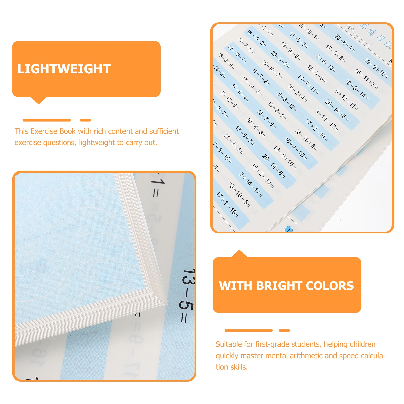 Bright Color Lightweight Math Workbook For First Grade Oral Arithmetic Practice Exercise Book Training Paper
Bright Color Lightweight Math Workbook For First Grade Oral Arithmetic Practice Exercise Book Training Paper