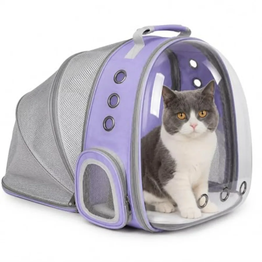 Expandable Cat Backpack Carrier, Breathable Clear Bubble Window Pet Carrier for Small Dogs and Cats up to 12 lbs, Airline Appro
Expandable Cat Backpack Carrier, Breathable Clear Bubble Window Pet Carrier for Small Dogs and Cats up to 12 lbs, Airline Appro