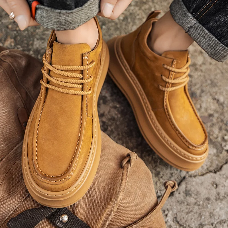 Men's fashionable and casual thick soled high top shoes comfortable and classic British leather boots outdoor yellow work boots
Men's fashionable and casual thick soled high top shoes comfortable and classic British leather boots outdoor yellow work boots