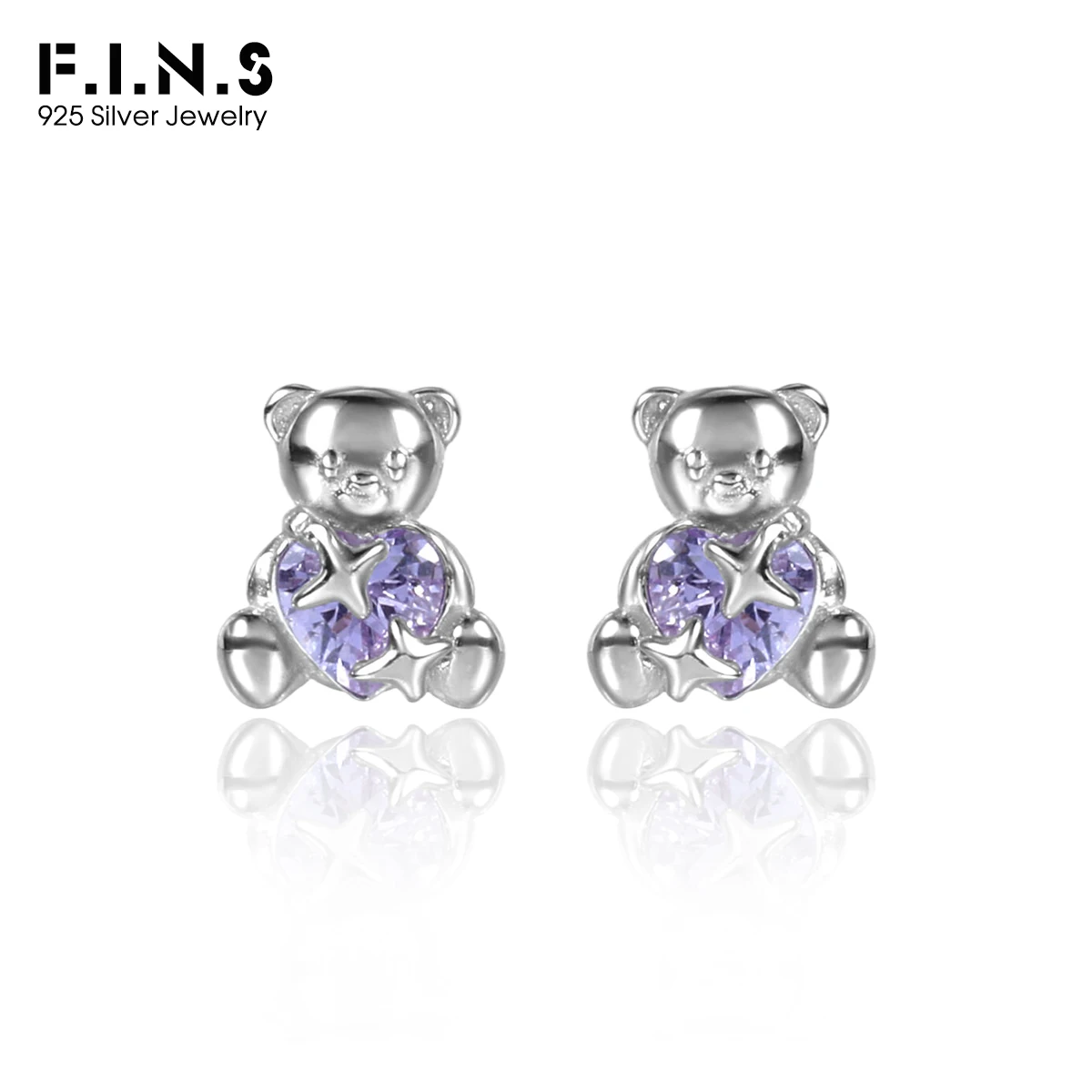 F.I.N.S Original Cute Bear S925 Sterling Silver Stud Earrings Sweet CHIC Purple Zircon Piercing Ear Fine Jewelry Anti-Allergy
F.I.N.S Original Cute Bear S925 Sterling Silver Stud Earrings Sweet CHIC Purple Zircon Piercing Ear Fine Jewelry Anti-Allergy