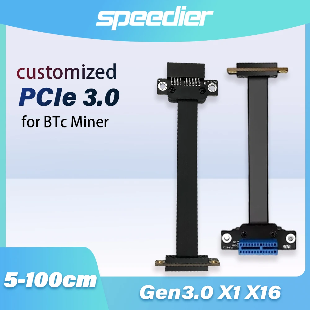 PCI-E PCI Express Gen3.0 X1 X16 Riser Graphics Card Ribbon Extension Cable for BTC Miner PCI-E 1x 16x 3.0 R11SF 15cm 25cm 100cm
PCI-E PCI Express Gen3.0 X1 X16 Riser Graphics Card Ribbon Extension Cable for BTC Miner PCI-E 1x 16x 3.0 R11SF 15cm 25cm 100cm