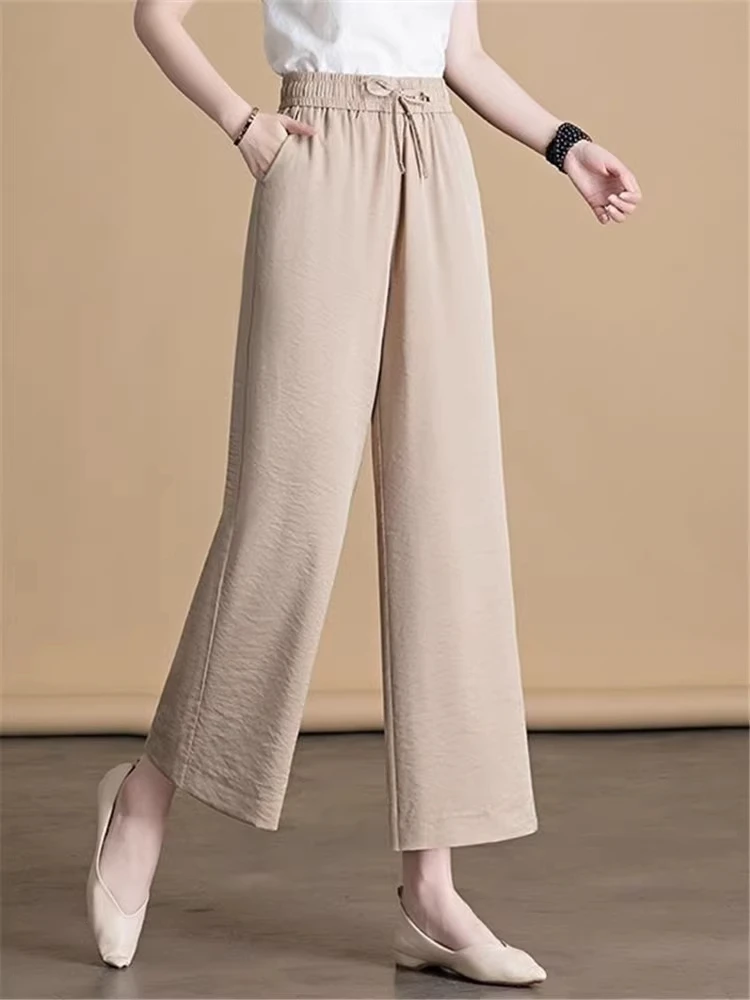 Ice Silk Wide Leg Pants Women's Summer Thin Loose Breathable Casual High Waist Nine Points Pants Straight Tube Pants
Ice Silk Wide Leg Pants Women's Summer Thin Loose Breathable Casual High Waist Nine Points Pants Straight Tube Pants