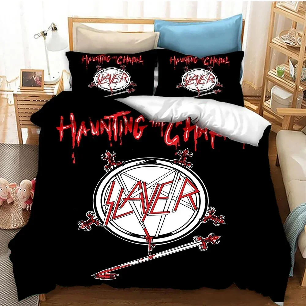 Модный комплект постельного белья Slayer Rock Band, пододеяльник, пододеяльник, наволочка, одеяло, королевский размер, комплект постельного белья для мальчиков и взрослых
Модный комплект постельного белья Slayer Rock Band, пододеяльник, пододеяльник, наволочка, одеяло, королевский размер, комплект постельного белья для мальчиков и взрослых