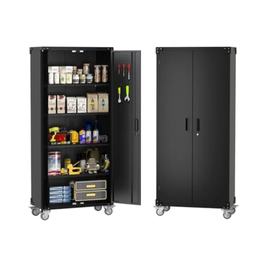 72 in Tall Garage Storage Cabinet 600 LB Ccity Metal Tool Cabinet with Magnetic Lock 4 Adjustable Shelves and Wheels Heavy-Duty
72 in Tall Garage Storage Cabinet 600 LB Ccity Metal Tool Cabinet with Magnetic Lock 4 Adjustable Shelves and Wheels Heavy-Duty