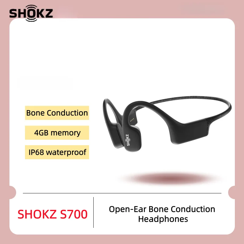 SHOKZ S700 Open-Ear Bone Conduction Headphones, Bluetooth Wireless Sport Earphones, IP68 Waterproof, 4GB memory Running Outdoor
SHOKZ S700 Open-Ear Bone Conduction Headphones, Bluetooth Wireless Sport Earphones, IP68 Waterproof, 4GB memory Running Outdoor