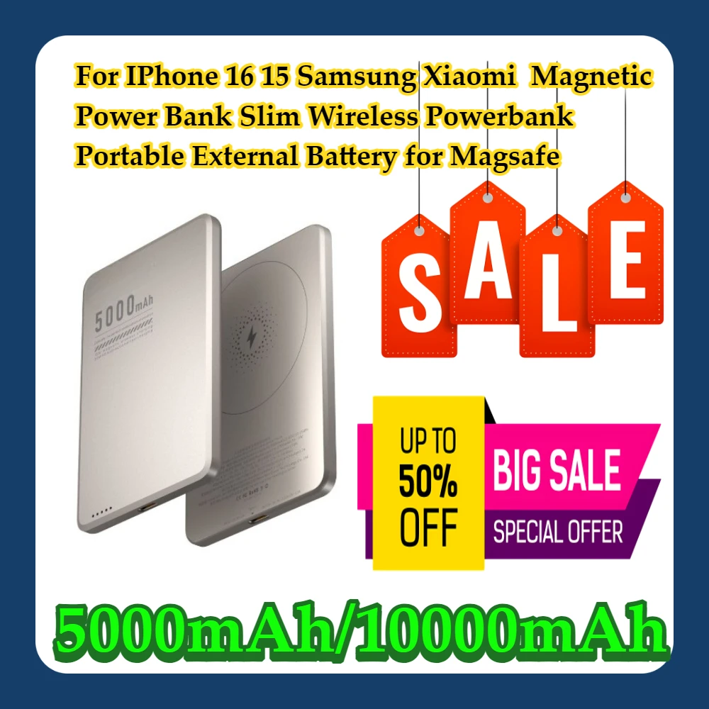 For IPhone 16 15 Samsung Xiaomi 5000mAh Magnetic Power Bank Slim Wireless Powerbank Portable External Battery for Magsafe
For IPhone 16 15 Samsung Xiaomi 5000mAh Magnetic Power Bank Slim Wireless Powerbank Portable External Battery for Magsafe