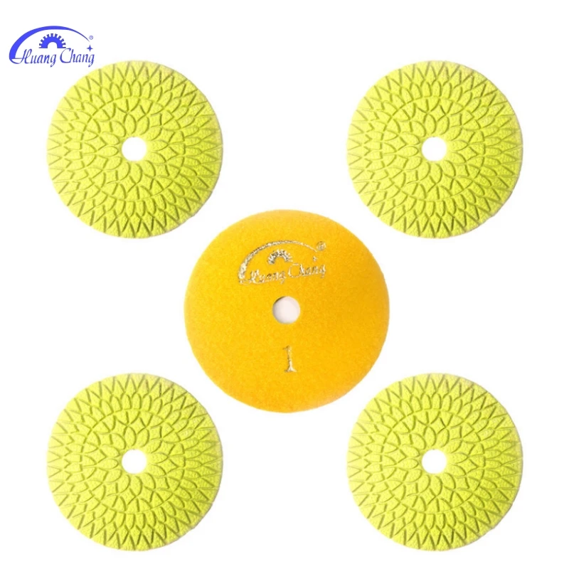 HuangChang 5 pcs 100mm #1-#4 Dry Grinding Pads 4 Inch Flexible Resin Bond Diamond Polishing Pad For Marble Granite Stone
HuangChang 5 pcs 100mm #1-#4 Dry Grinding Pads 4 Inch Flexible Resin Bond Diamond Polishing Pad For Marble Granite Stone