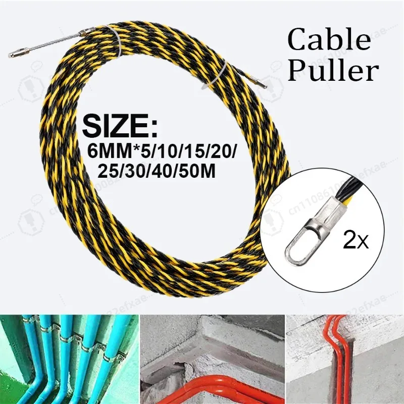 6mm Electrician Wire Puller Threader 5M-50M Cable Fish Tape Rods Guide Device with 2pcs Wire Harness for Conduit Wiring
6mm Electrician Wire Puller Threader 5M-50M Cable Fish Tape Rods Guide Device with 2pcs Wire Harness for Conduit Wiring