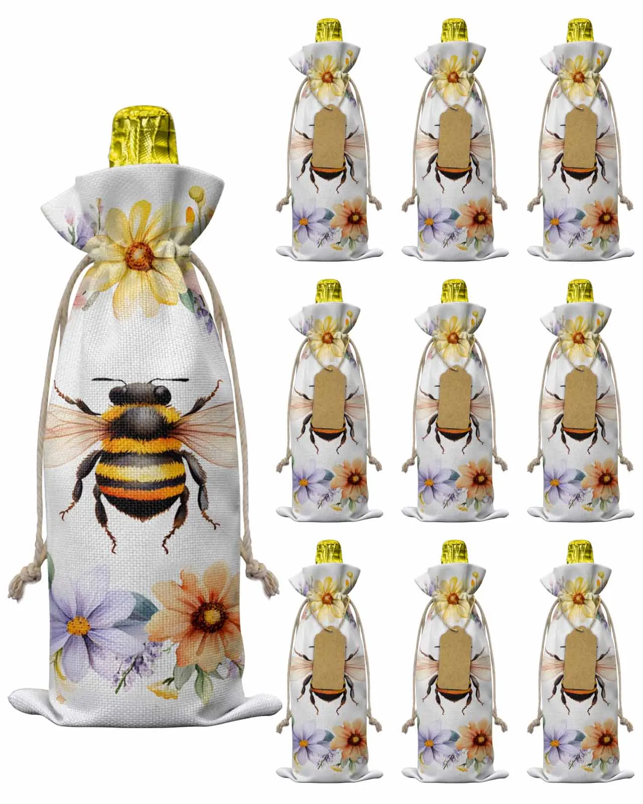 10pcs Wine Bottle Covers Flower Garland Bee Wine Holder Carrier Packaging Bag Wedding Party Decor Gift
10pcs Wine Bottle Covers Flower Garland Bee Wine Holder Carrier Packaging Bag Wedding Party Decor Gift
