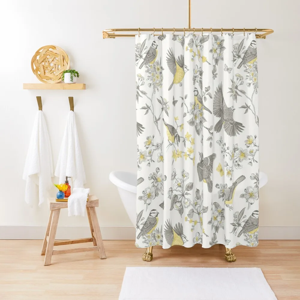 Vintage Yellow Grey Toile Birds French Country Pattern - cottagecore garden Shower Curtain Window Shower For Bathroom Curtain
Vintage Yellow Grey Toile Birds French Country Pattern - cottagecore garden Shower Curtain Window Shower For Bathroom Curtain