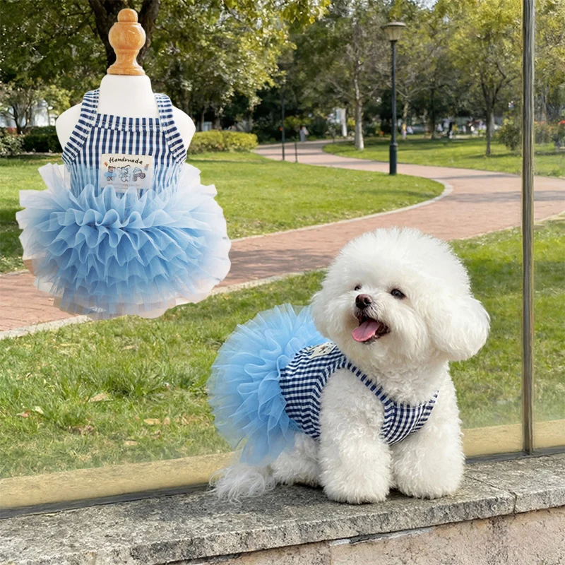 Blue Striped Dog Tutu Dress with Handmade Patch Breathable Pet Tulle Skirt for Puppy Kitten Summer Wear 2026 New Pet Apparel
Blue Striped Dog Tutu Dress with Handmade Patch Breathable Pet Tulle Skirt for Puppy Kitten Summer Wear 2026 New Pet Apparel