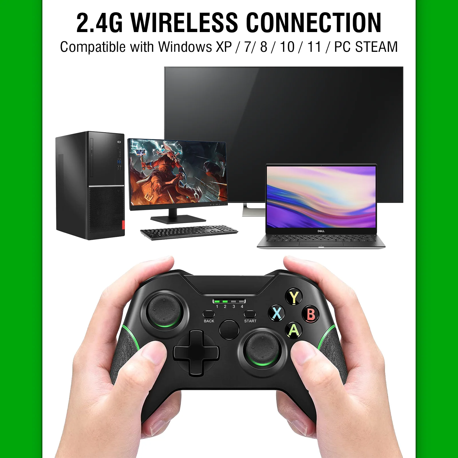 Беспроводное подключение XBOXONE 2.4G, совместимое с системами Windows XP/7/8/10/11, мотор для управления движением - 6-осевой гироскоп, игры для ПК
Беспроводное подключение XBOXONE 2.4G, совместимое с системами Windows XP/7/8/10/11, мотор для управления движением - 6-осевой гироскоп, игры для ПК