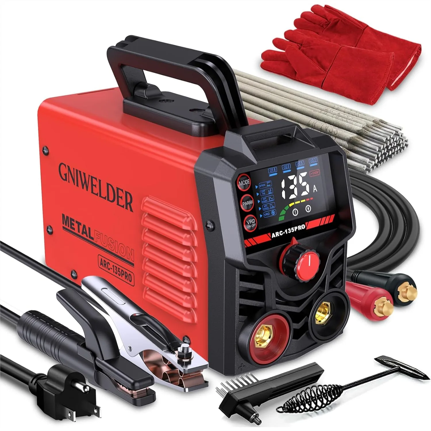 135A Portable Stick Welder 110V for Home DIY & Household Repairs, Welds 1/16" to 1/8" Steel, Easy Arc Start & Anti-Stick
135A Portable Stick Welder 110V for Home DIY & Household Repairs, Welds 1/16" to 1/8" Steel, Easy Arc Start & Anti-Stick