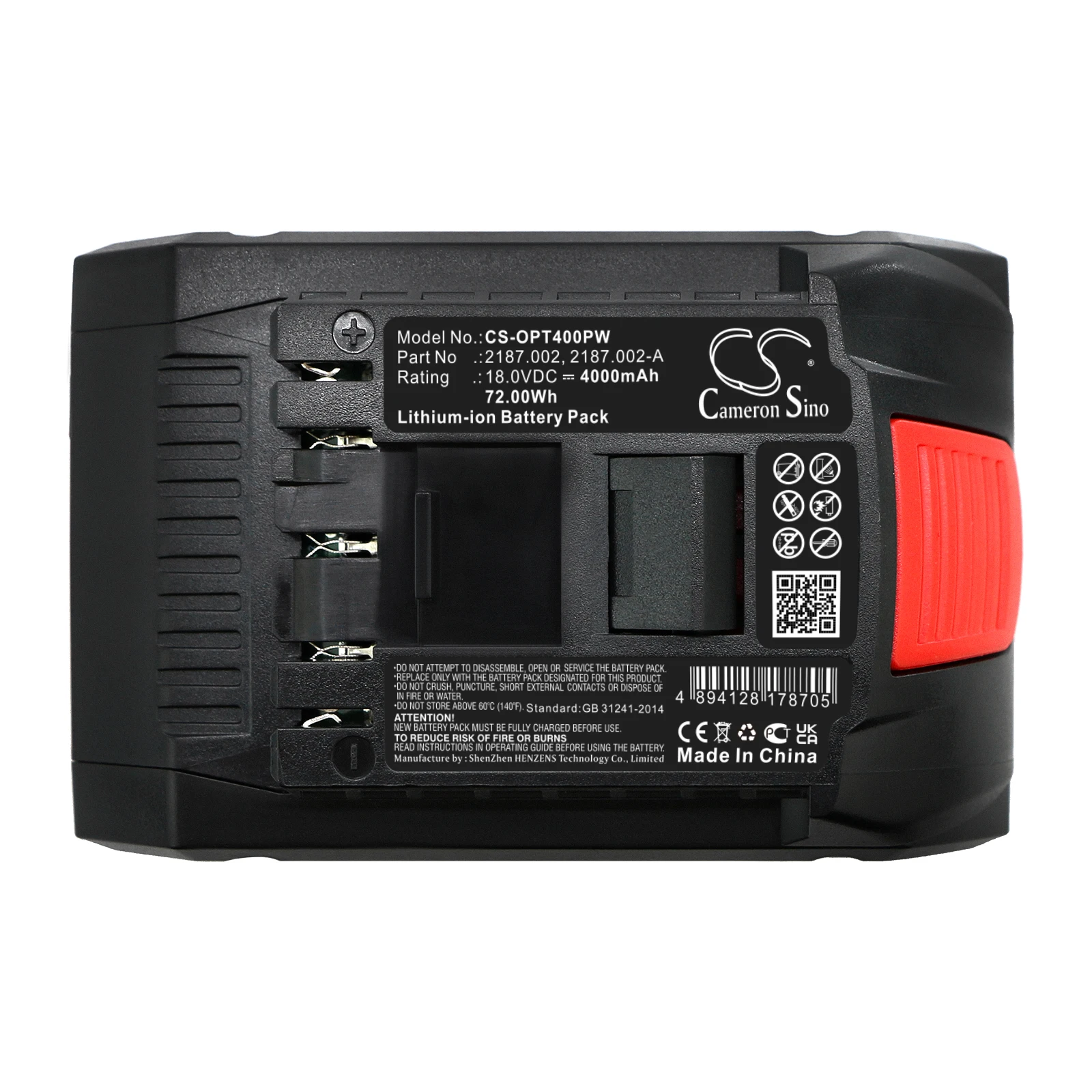 CS Replacement Battery for Signode,Orgapack,ZAPACK BXT2-19,BXT3-13, BXT3-16,BXT3-19 PN: 4000mAh / 72Wh
CS Replacement Battery for Signode,Orgapack,ZAPACK BXT2-19,BXT3-13, BXT3-16,BXT3-19 PN: 4000mAh / 72Wh