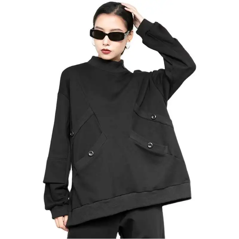 Ladies' Hoodie Spring And Autumn New Personalized Pocket Splicing Design Dark Casual Loose Large Size Jacket
Ladies' Hoodie Spring And Autumn New Personalized Pocket Splicing Design Dark Casual Loose Large Size Jacket