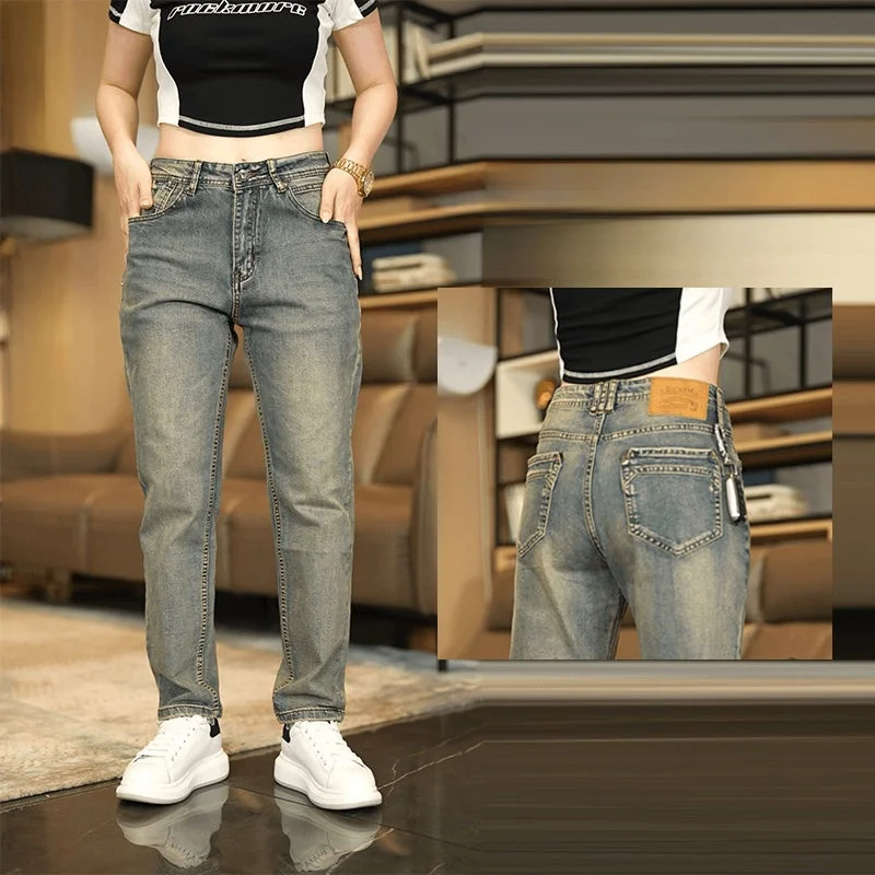 Мужские джинсы прямого кроя в стиле ретро, цвет желтый грязь, модные универсальные длинные брюки, осень 2024, повседневные хлопковые джинсы
Мужские джинсы прямого кроя в стиле ретро, цвет желтый грязь, модные универсальные длинные брюки, осень 2024, повседневные хлопковые джинсы