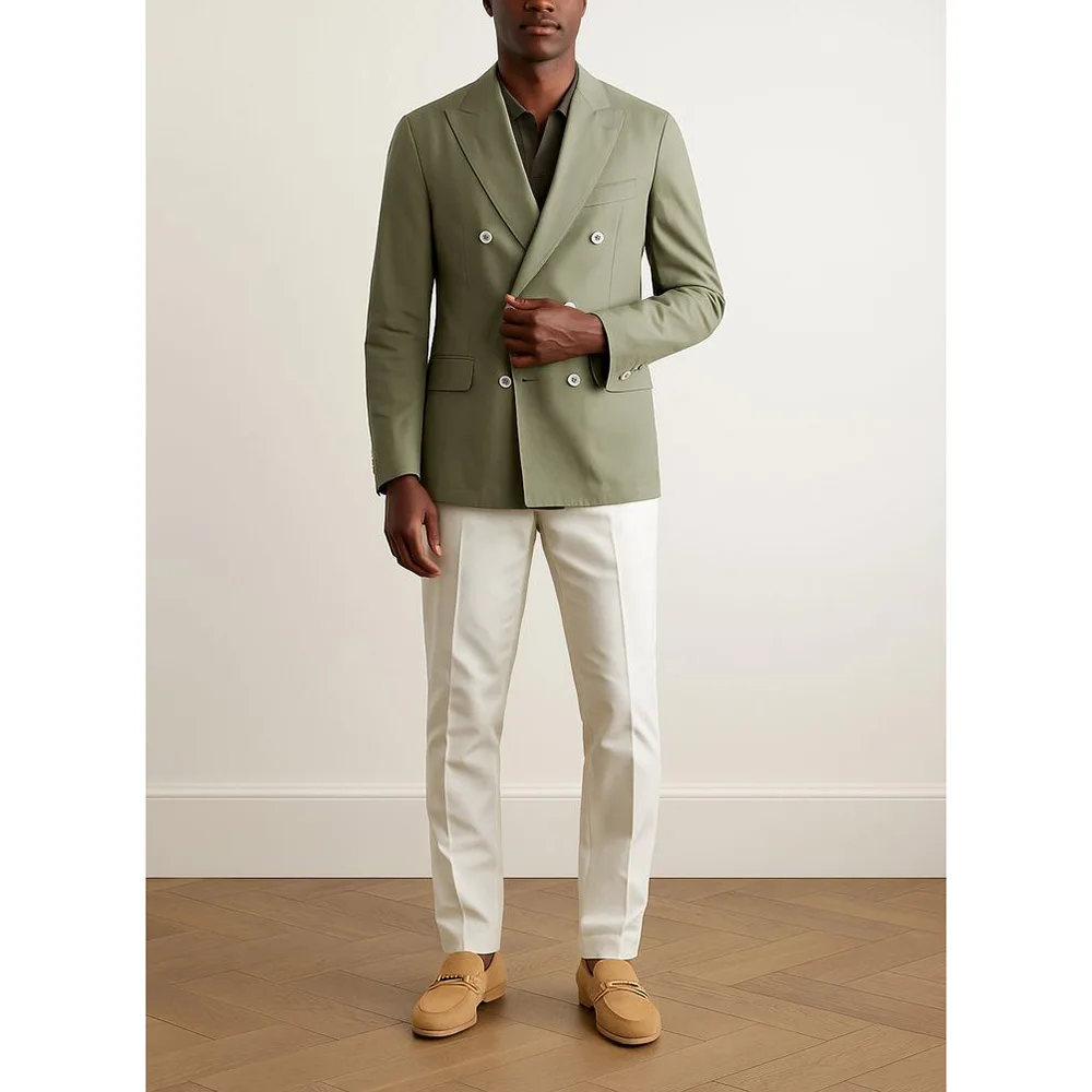 New Arrival Classic Men Suits Fashion Peak Lapel Double Breasted Clothing White Pant Sets Casual Daily Party Wedding 2 Pieces
New Arrival Classic Men Suits Fashion Peak Lapel Double Breasted Clothing White Pant Sets Casual Daily Party Wedding 2 Pieces