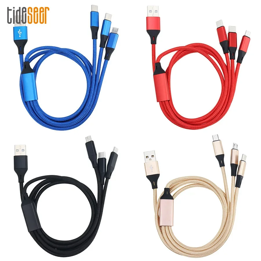 120cm 3 in 1 Multi Fast Charging 8 Pin Type C Micro USB Cable for iPhone Samsung Xiaomi Nokia Android Phone Charger Cord 300pcs
120cm 3 in 1 Multi Fast Charging 8 Pin Type C Micro USB Cable for iPhone Samsung Xiaomi Nokia Android Phone Charger Cord 300pcs