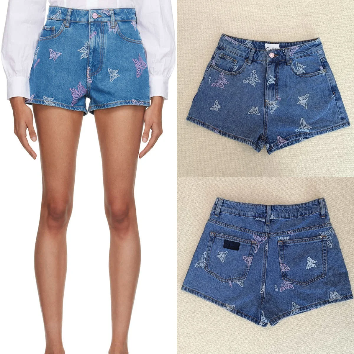 summer GA butterfly embroidery Shorts high waist thin Trousers versatile washed denim pants
summer GA butterfly embroidery Shorts high waist thin Trousers versatile washed denim pants