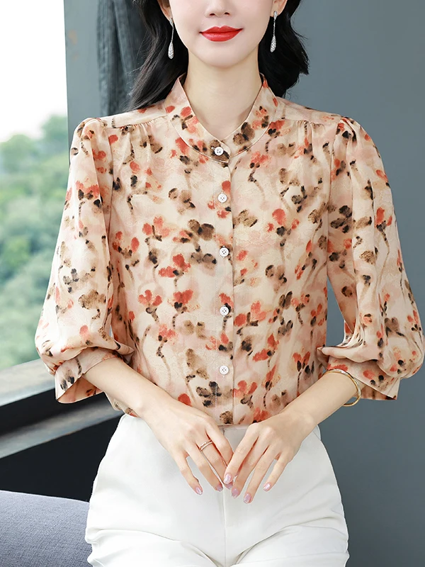 Высококачественный европейский шелковый принт irt, женский Seven-Quarter Sve Mommy's Small irt, мягкий шелковый шифон, повседневный irt
Высококачественный европейский шелковый принт irt, женский Seven-Quarter Sve Mommy's Small irt, мягкий шелковый шифон, повседневный irt