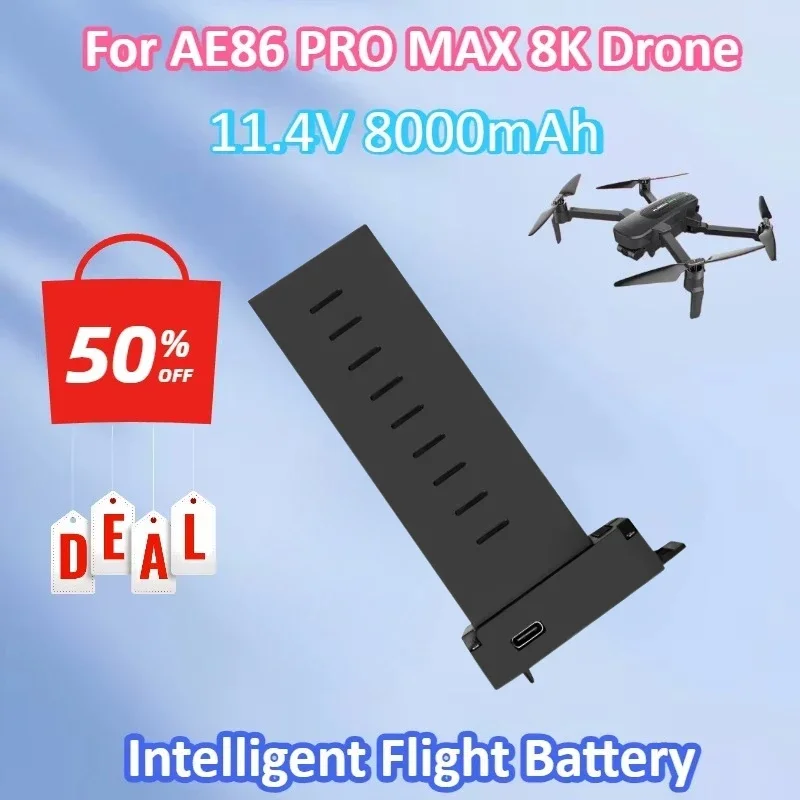 Brand New 11.4V 8000mAh AE86 PRO MAX 8K Drone Battery for AE86 PRO MAX Plus Carbon Fiber Spare Parts Accessory Battery
Brand New 11.4V 8000mAh AE86 PRO MAX 8K Drone Battery for AE86 PRO MAX Plus Carbon Fiber Spare Parts Accessory Battery