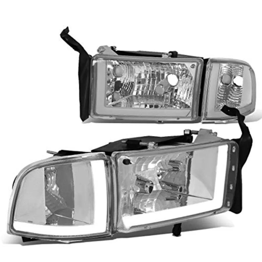 4Pcs Dual LED DRL Headlights Assembly Signal Lamps for Dodge Ram 1500 2500 3500 94-02 Non-Sport Model Chrome Housing Clear Lens
4Pcs Dual LED DRL Headlights Assembly Signal Lamps for Dodge Ram 1500 2500 3500 94-02 Non-Sport Model Chrome Housing Clear Lens