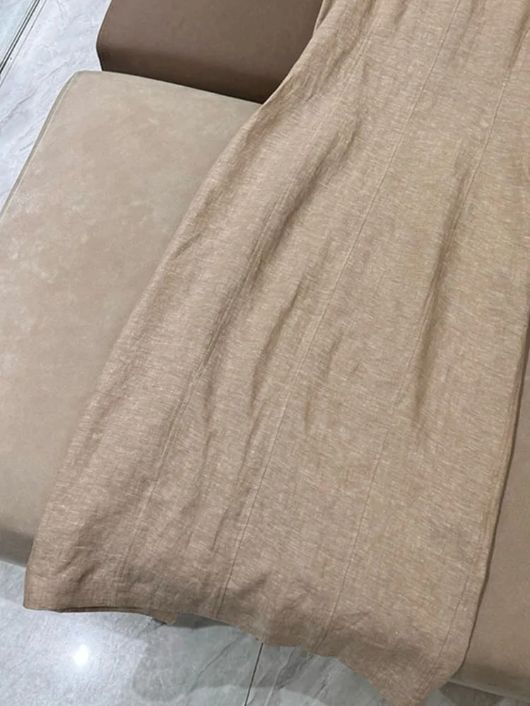 Khaki Casual Linen T-irt Dr Ele Old Money Sle Summer Faionable Dr High Waist A-Line Skirt ort Sve Long D...
Khaki Casual Linen T-irt Dr Ele Old Money Sle Summer Faionable Dr High Waist A-Line Skirt ort Sve Long D...