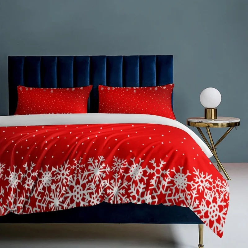 Christmas King Comforter Set, Xmas Red Winter Snowflakes Pattern Comforter Bed 3 Pieces Lightweight Bedding Sets
Christmas King Comforter Set, Xmas Red Winter Snowflakes Pattern Comforter Bed 3 Pieces Lightweight Bedding Sets
