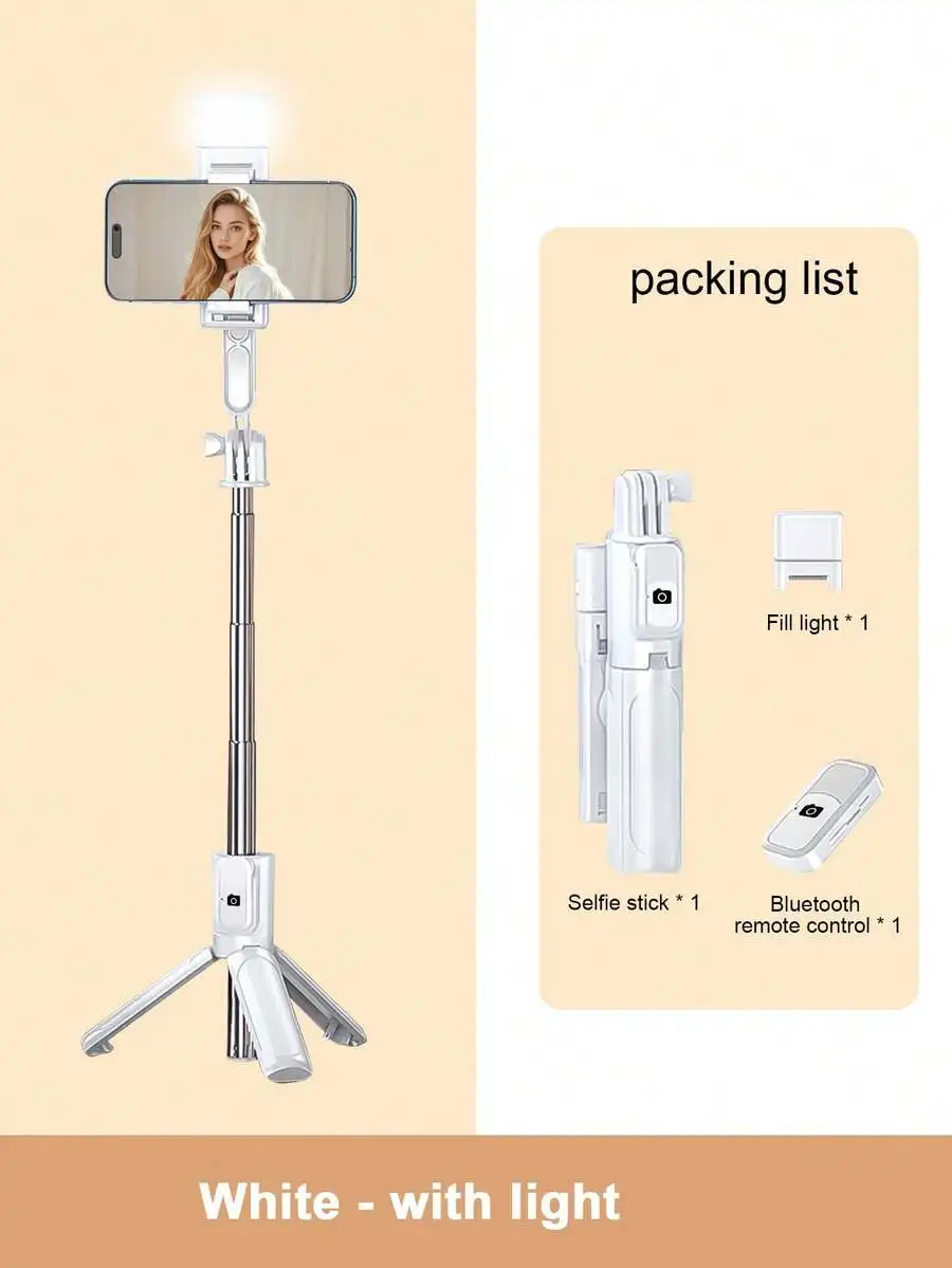 1.7M Bluetooth Selfie Stick Tripod With LED 3-Color Fill Light 360° Rotating Portable Phone Stand For iPhone Android
1.7M Bluetooth Selfie Stick Tripod With LED 3-Color Fill Light 360° Rotating Portable Phone Stand For iPhone Android
