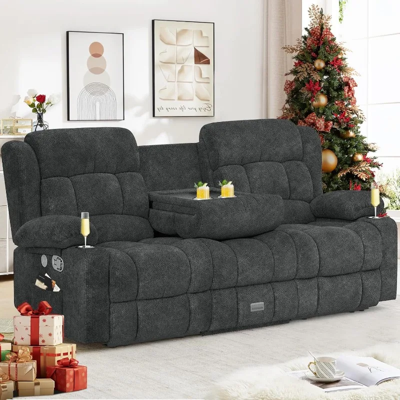 Loveseat Recliner Sofa, Flip Middle Backrest Design 3 Seat Reclining Sofa with Storage Drawer, USB Ports & Cup Holders
Loveseat Recliner Sofa, Flip Middle Backrest Design 3 Seat Reclining Sofa with Storage Drawer, USB Ports & Cup Holders