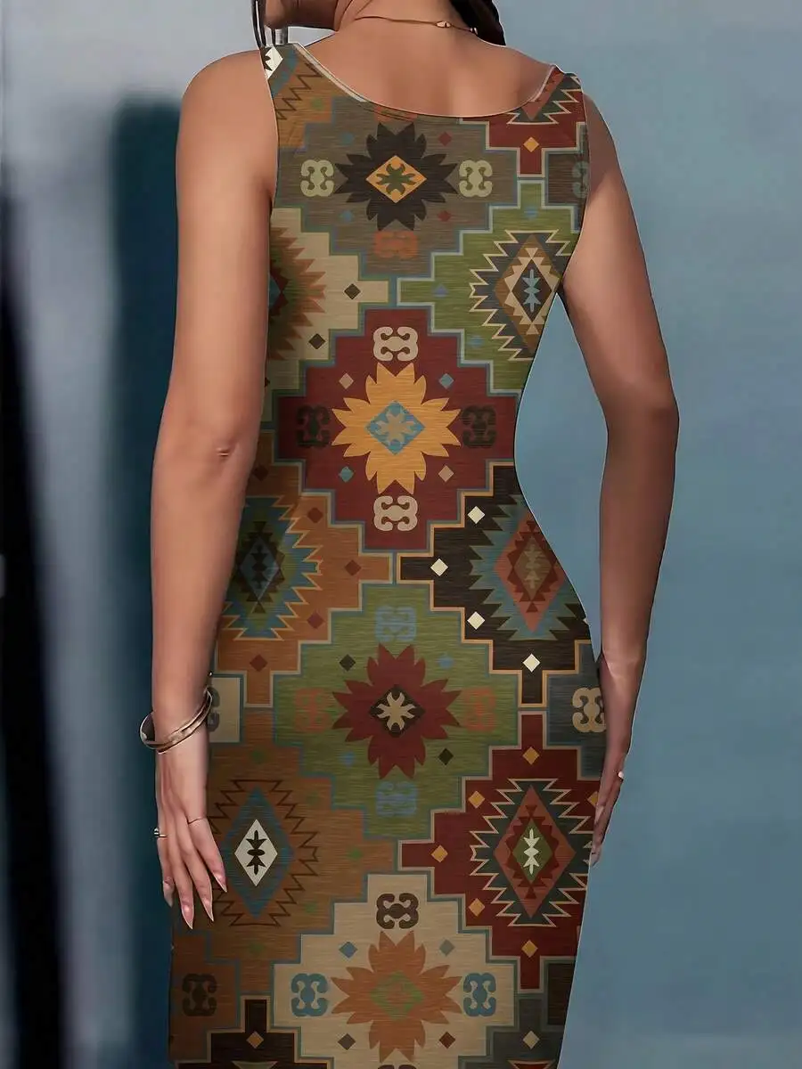Womens Bodycon Dress Geometric Print Casual Summer Knit Sleeveless
Womens Bodycon Dress Geometric Print Casual Summer Knit Sleeveless
